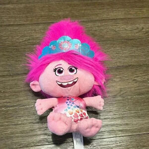 Dreamworks Trolls World Tour Sitting Down Poppy With Bee Headband 14”tall